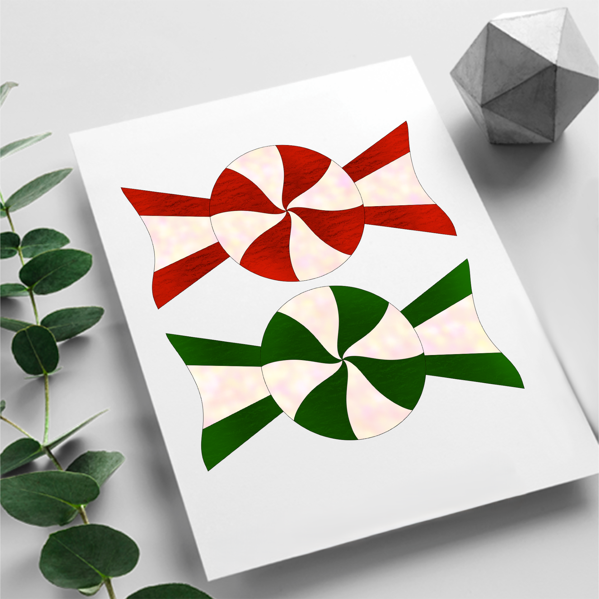 Christmas bauble stained glass vinyl template