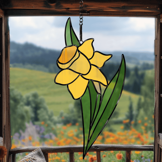 Daffodil Suncatcher Stained Glass Printable Pattern - DIGITAL PRODUCT