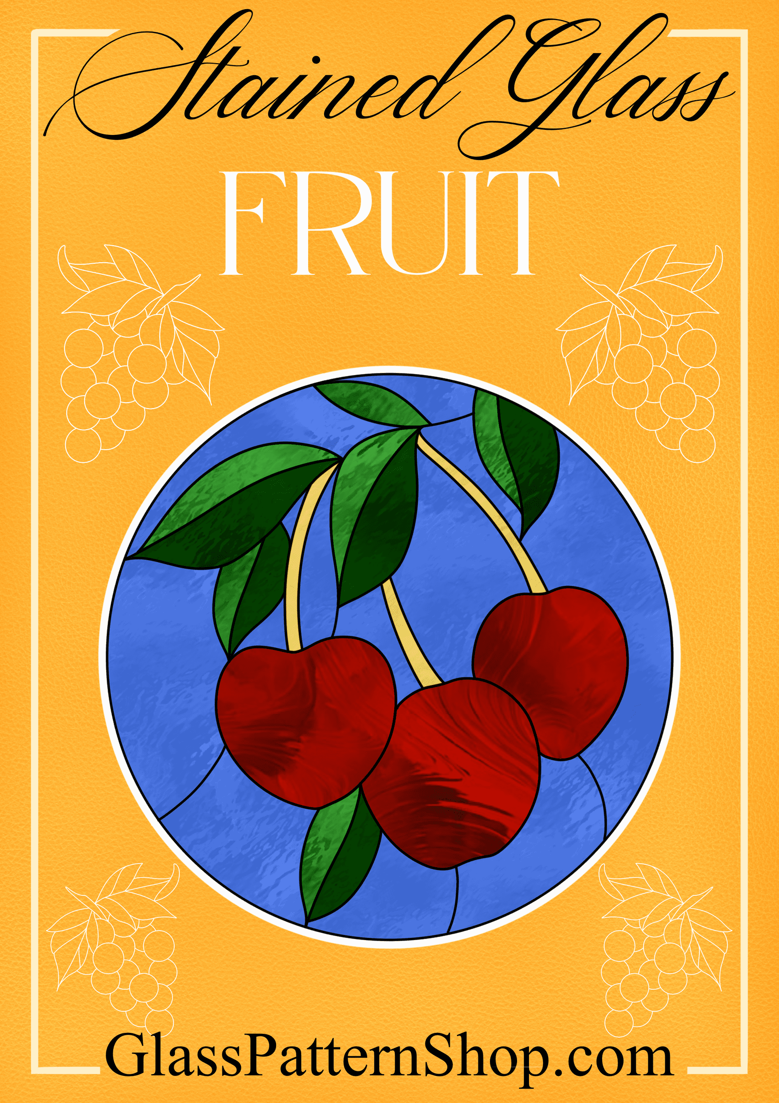 Stained Glass Fruit Pattern Collection - Downloadable PDF