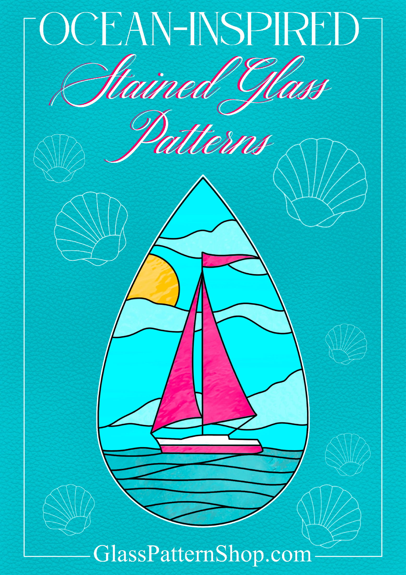 Ocean inspired Nautical stained Glass Pattern book - PDF Digital Download - Printable
