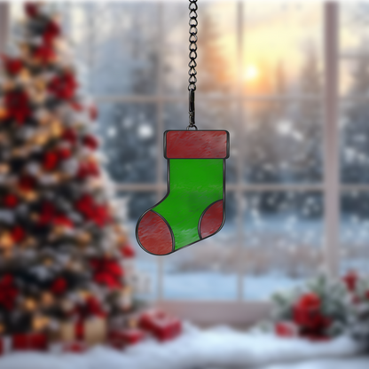 Christmas Stocking Stained Glass Pattern | Festive Digital Download for Holiday Crafting