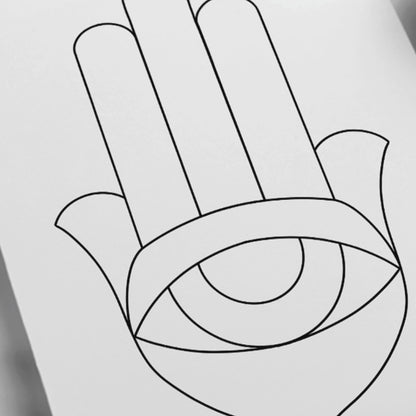 Hamsa Hand stained glass pattern – printable digital design for spiritual stained glass projects