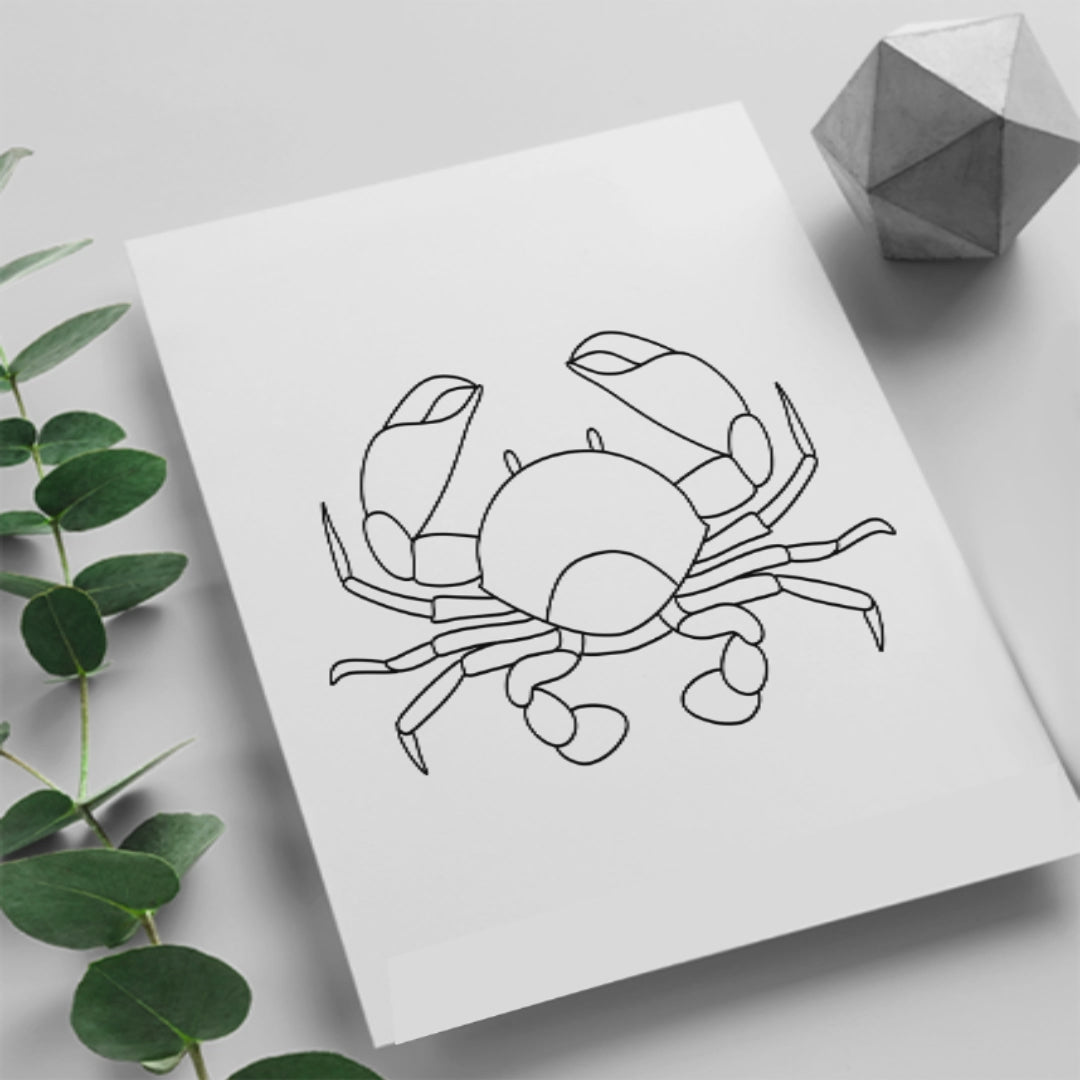 Crab Stained Glass Pattern - Printable Digital Design