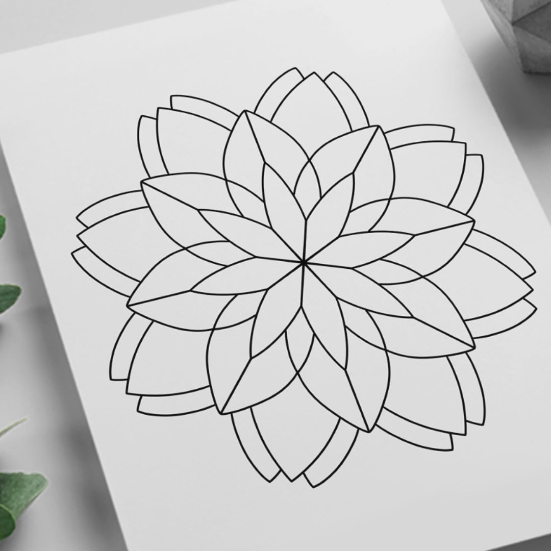 Mandala stained glass pattern, printable digital download, circular geometric design.