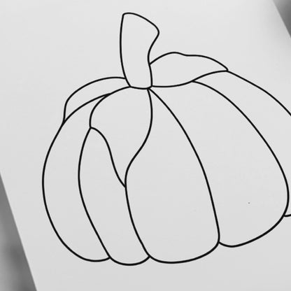 Pumpkin stained glass pattern, printable digital download, autumn Halloween design.