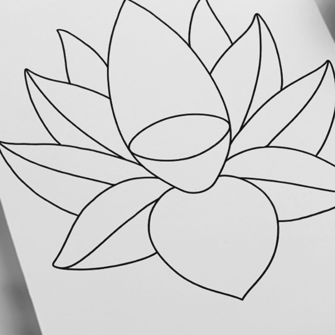 Lotus Flower stained glass pattern – printable digital design for floral stained glass projects