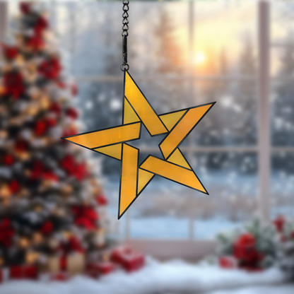 christmas star stained glass pattern digital download for festive decor and ornaments.